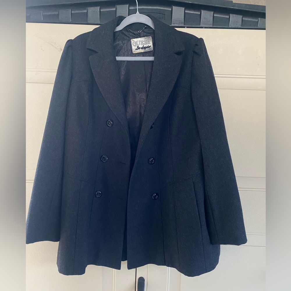 Guess Women's Charcoal Double-Breasted Blazer